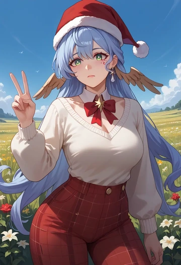 star rail,robin,Christmas  - AI generated anime art