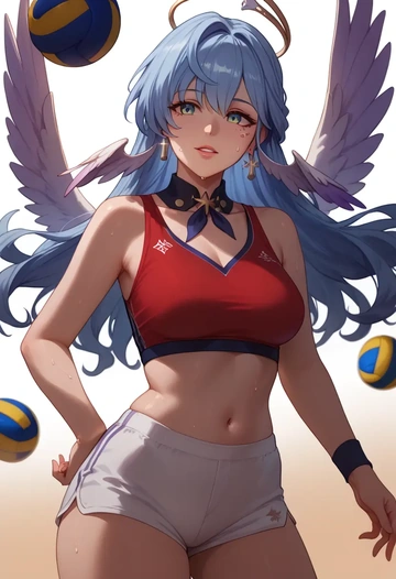 star rail,robin,volleyball uniform  - AI generated anime art