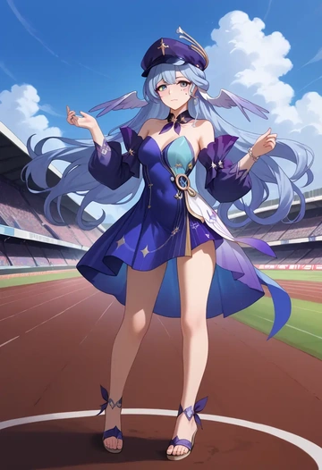 star rail,robin,spring,elegant woman,bodycon dress  - AI generated anime art