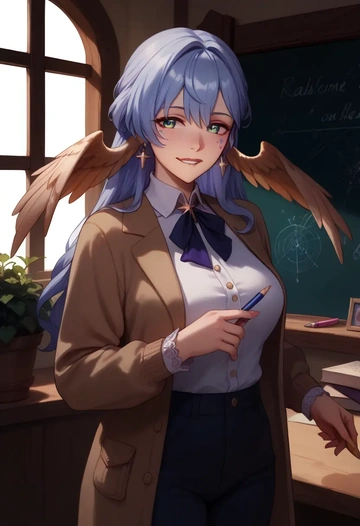 star rail,robin,teacher, sweater  - AI generated anime art