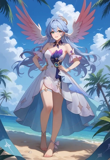 star rail,robin,silk slip dress  - AI generated anime art