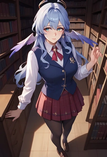 star rail,robin,winter,student uniform,vest  - AI generated anime art