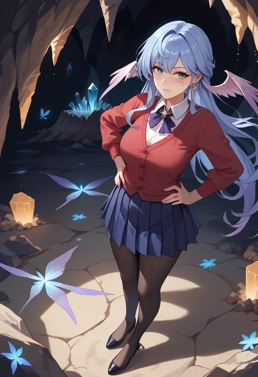 star rail,robin,winter,student uniform,cardigan  - 