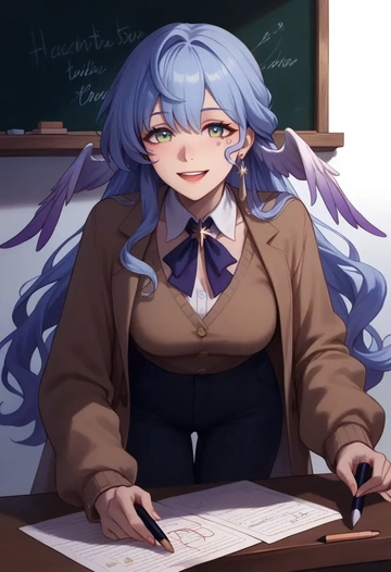 star rail,robin,teacher, sweater  - AI generated anime art