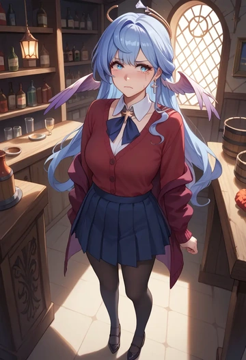 star rail,robin,winter,student uniform,cardigan  - AI generated anime art