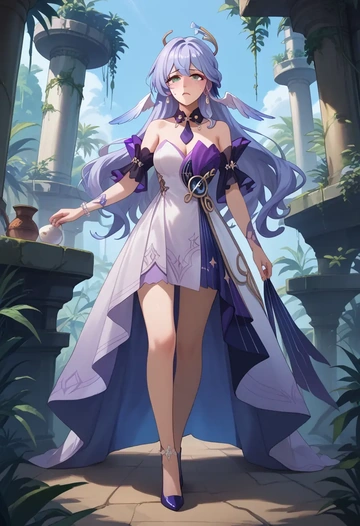 star rail,robin,spring,elegant woman,wrap dress  - AI generated anime art