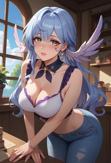 star rail,robin,crop top  - AI generated anime art