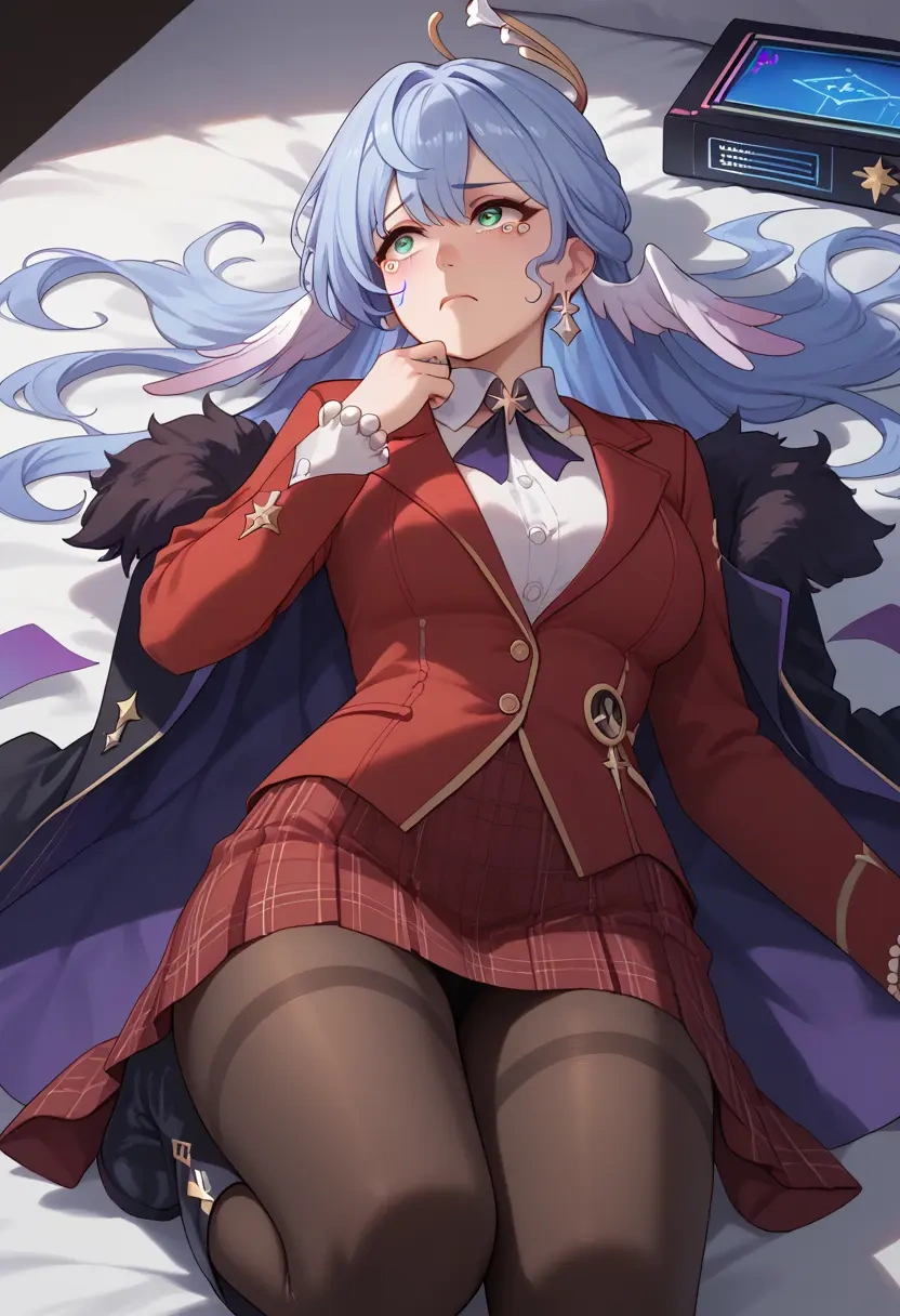 star rail,robin,winter,student uniform,fur-collared jacket  - 