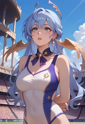 star rail,robin,tankini top,board shorts  - AI generated anime art