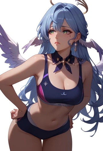 star rail,robin,sports bra,wide-leg joggers  - AI generated anime art