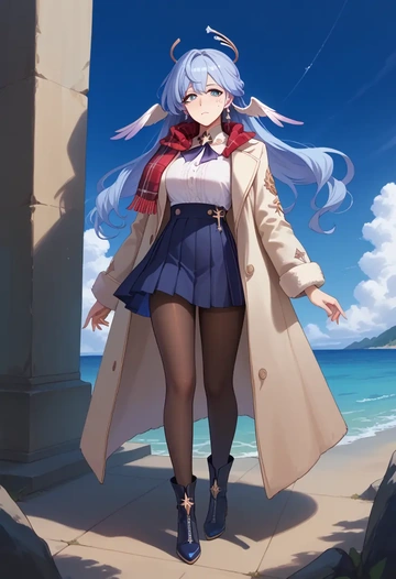 star rail,robin,winter,student uniform,fur-trimmed coat  - AI generated anime art