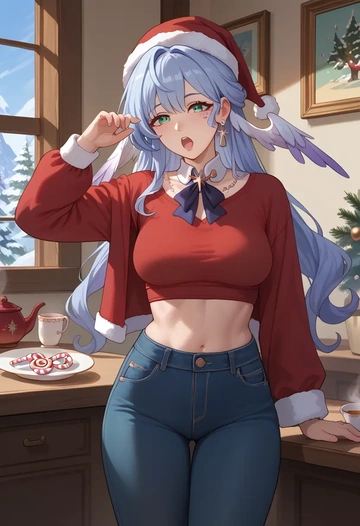 star rail,robin,Christmas  - AI generated anime art