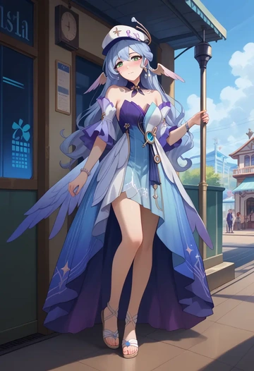 star rail,robin,spring,elegant woman,bodycon dress  - AI generated anime art