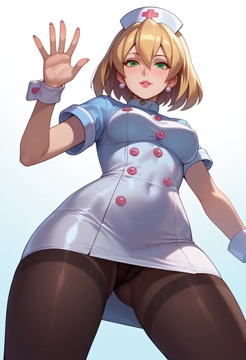 mega_man_(series),roll_(mega_man),nurse pantyhose,mini skirt, sexy  - AI generated anime art