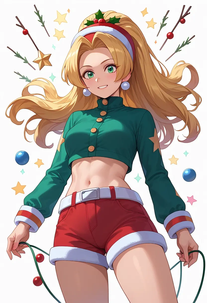 mega_man_(series),roll_(mega_man),Christmas,red velvet shorts  - 