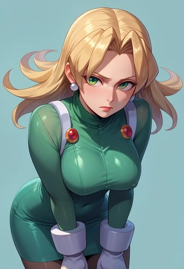 mega_man_(series),roll_(mega_man),bodysuit,mesh,high-waisted skirt  - AI generated anime art