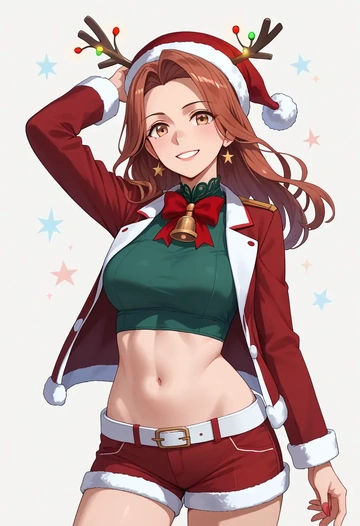 kantai_collection,roma_(kancolle),Christmas,red velvet shorts  - AI generated anime art