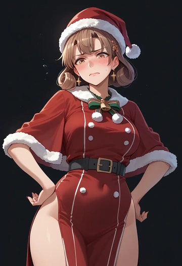 kantai_collection,roma_(kancolle),Christmas,red velvet dress  - AI generated anime art