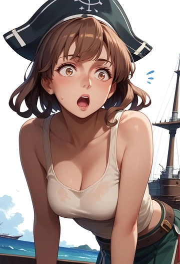 kantai_collection,roma_(kancolle),tank top,mesh,cycling shorts  - AI generated anime art