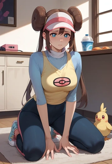 pokemon,rosa_(pokemon),vest,quilted,jogger pants  - AI generated anime art