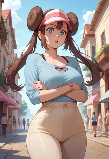 pokemon,rosa_(pokemon),pants,wide-leg,strappy top  - AI generated anime art