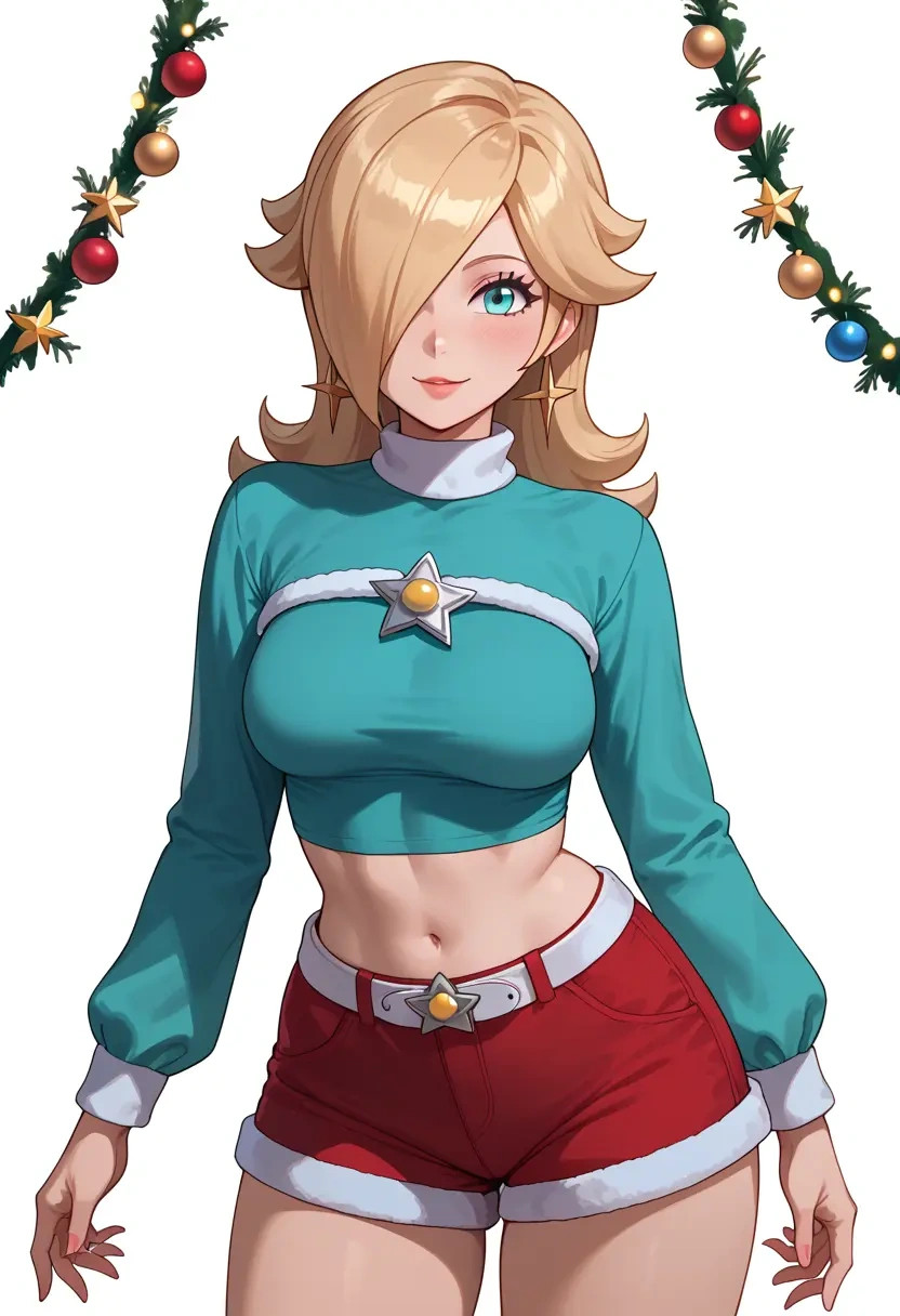 mario_(series),rosalina,Christmas,red velvet shorts  - 