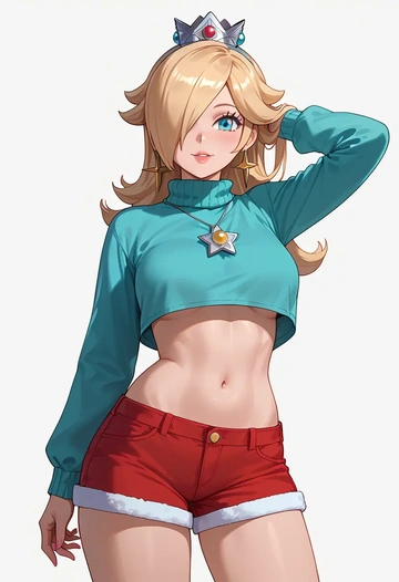 mario_(series),rosalina,Christmas,red velvet shorts  - AI generated anime art