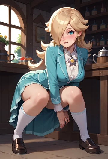 mario_(series),rosalina,winter,student uniform,blazer  - AI generated anime art