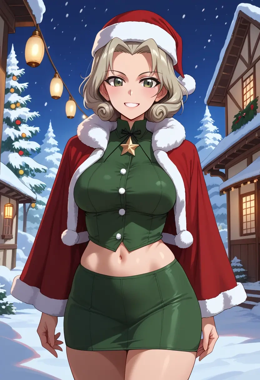 girls_und_panzer,rosehip_(girls_und_panzer),Christmas,dress  - 