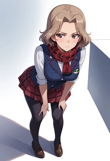 girls_und_panzer,rosehip_(girls_und_panzer),winter,student uniform,vest  - AI generated anime art