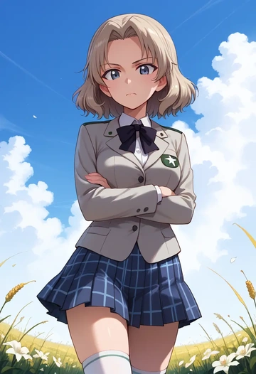 girls_und_panzer,rosehip_(girls_und_panzer),spring,student uniform,blazer  - AI generated anime art