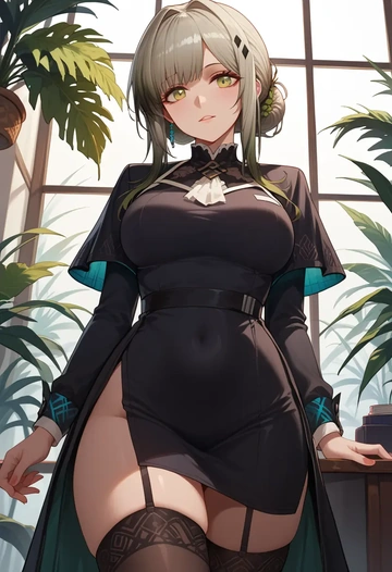 arknights,rosmontis_(arknights),secretary, stockings  - AI generated anime art