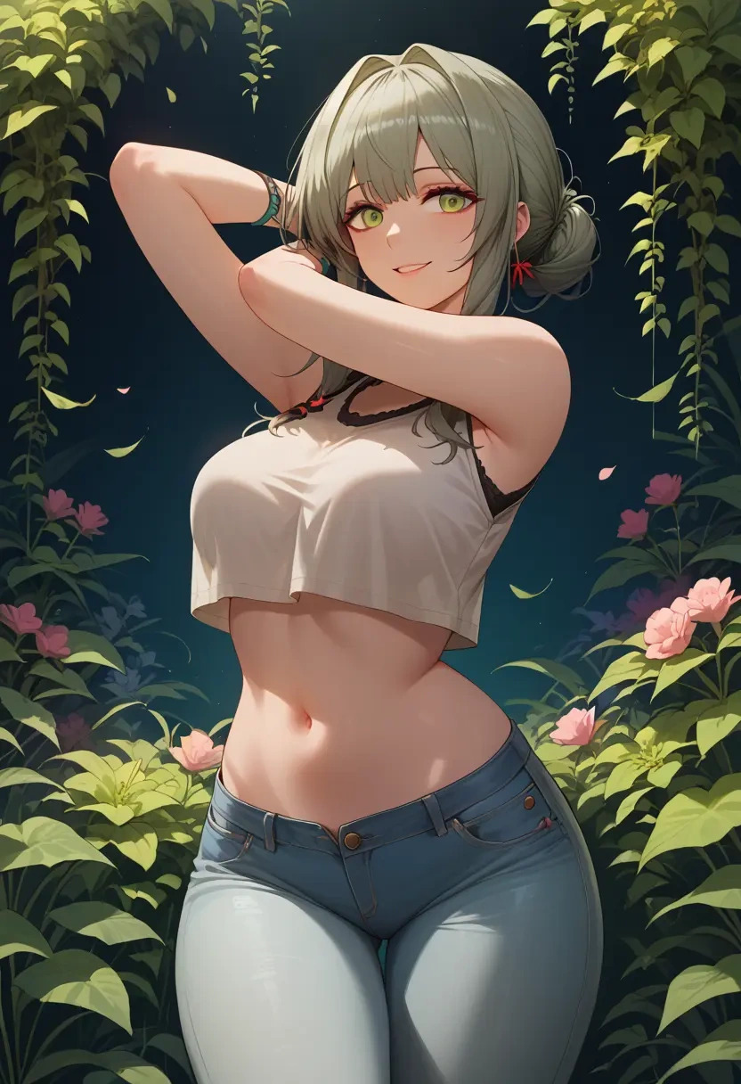 arknights,rosmontis_(arknights),crop top  - 