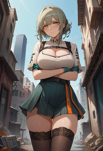 arknights,rosmontis_(arknights),mini skirt,stockings  - AI generated anime art