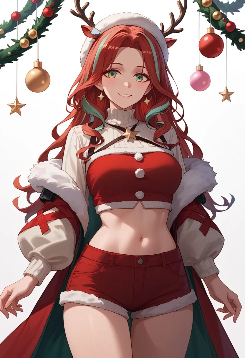 arknights,rosmontis_(arknights),Christmas,red velvet shorts  - 