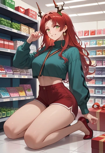 arknights,rosmontis_(arknights),red velvet shorts  - AI generated anime art