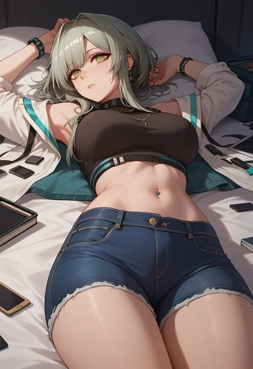 arknights,rosmontis_(arknights),crop top  - AI generated anime art