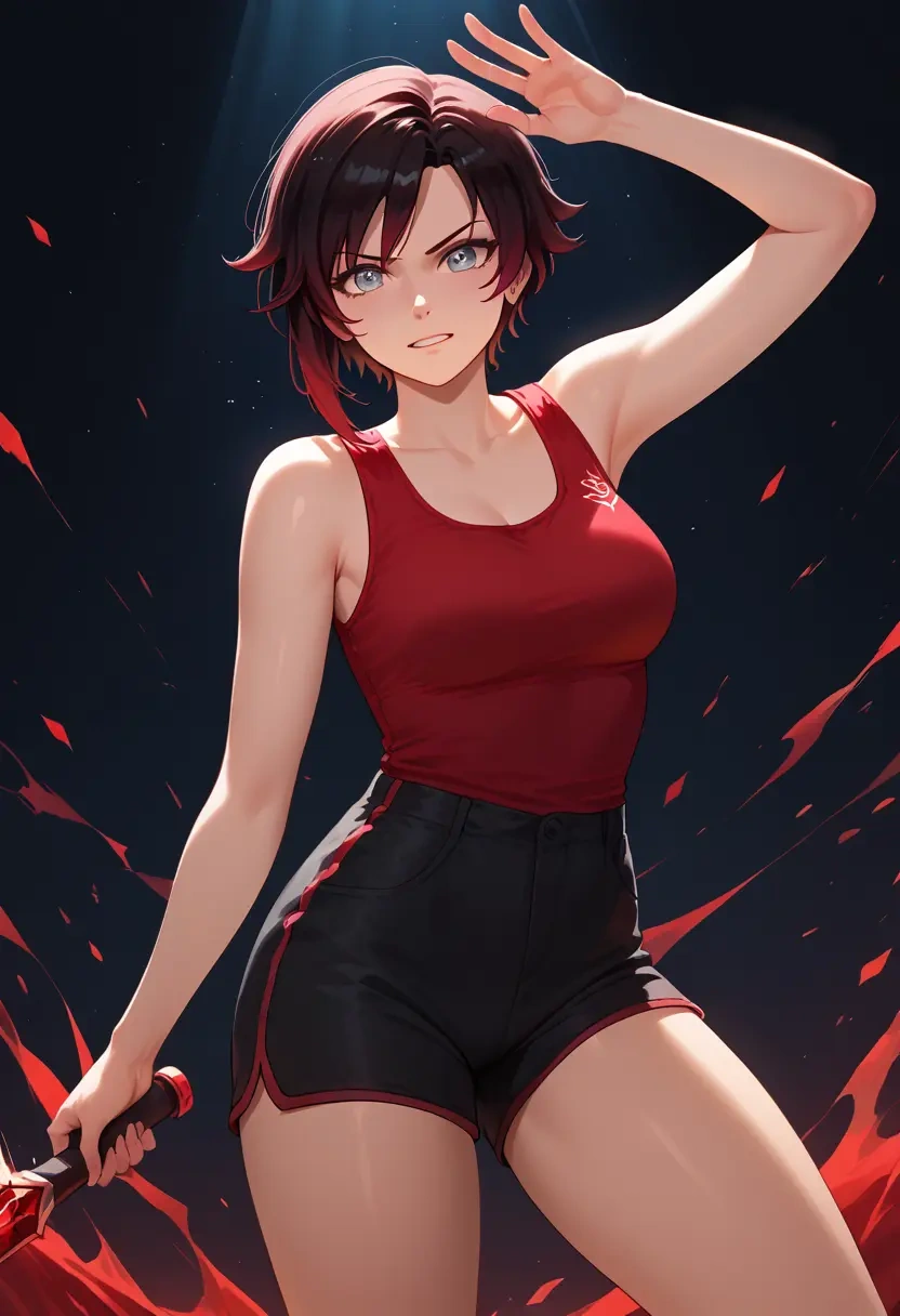 rwby,ruby_rose,athletic,shorts,sexy  - 