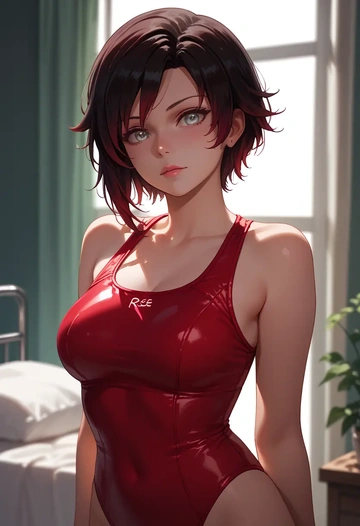 rwby,ruby_rose,swimsuit,sexy  - AI generated anime art