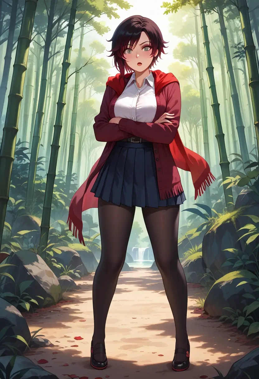 rwby,ruby_rose,winter,student uniform,cardigan  - 