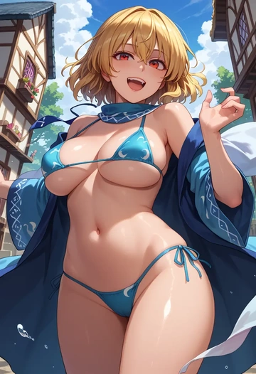 touhou,rumia,tiny bikini,sexy  - AI generated anime art