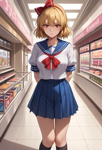 touhou,rumia,sailor, uniform  - AI generated anime art