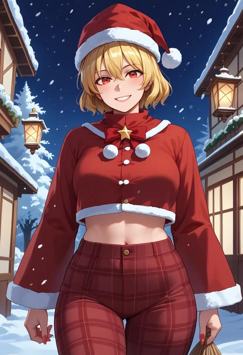 touhou,rumia,Christmas,plaid trousers  - 