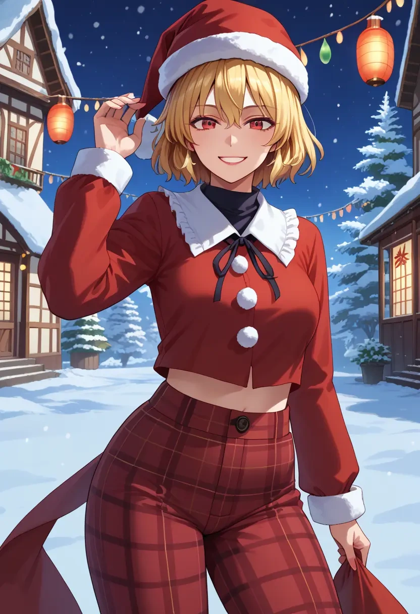 touhou,rumia,Christmas,plaid trousers  - 