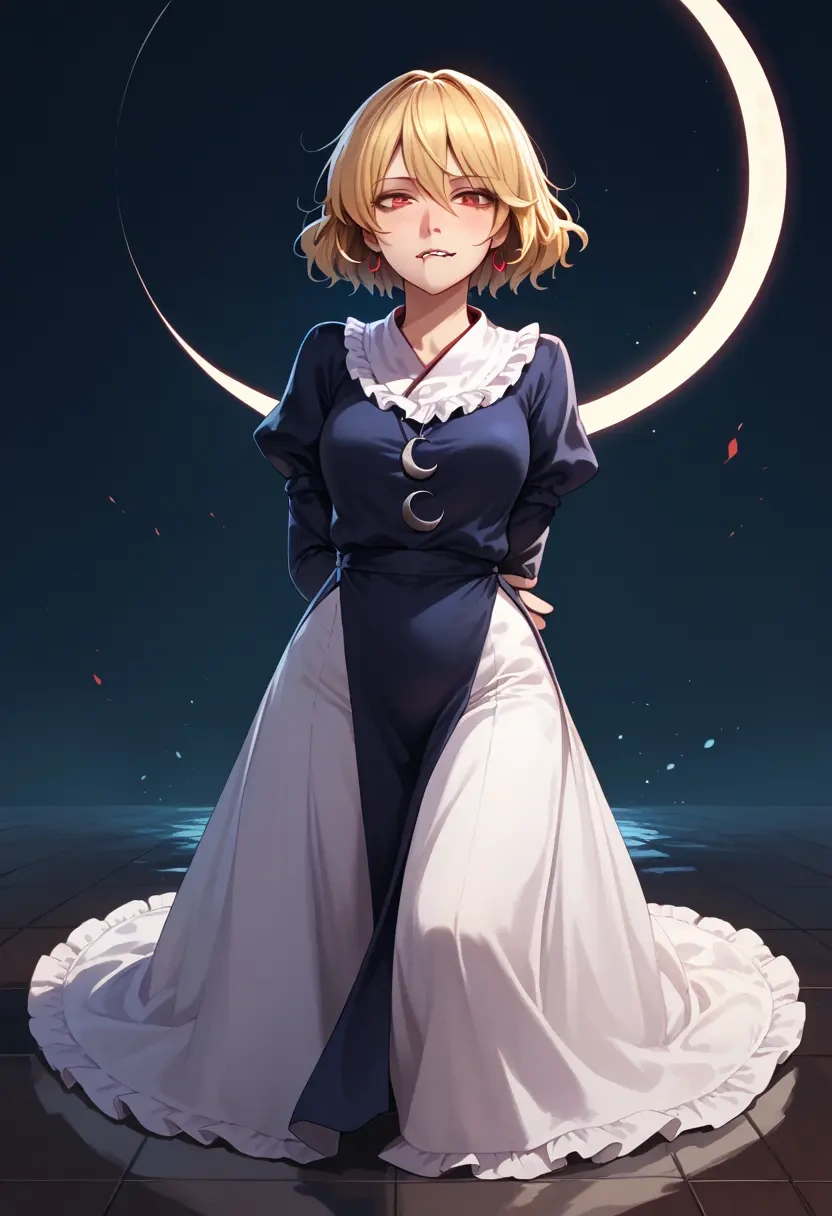 touhou,rumia,gothic priestess gown,high slit,embroidered veil  - 