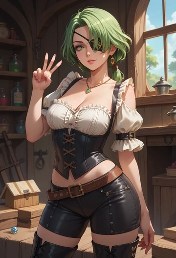 final_fantasy,rydia_(ff4),pirate  - AI generated anime art