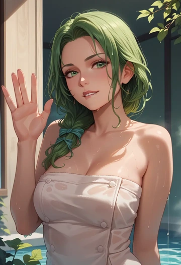 final_fantasy,rydia_(ff4),towel,sexy  - AI generated anime art