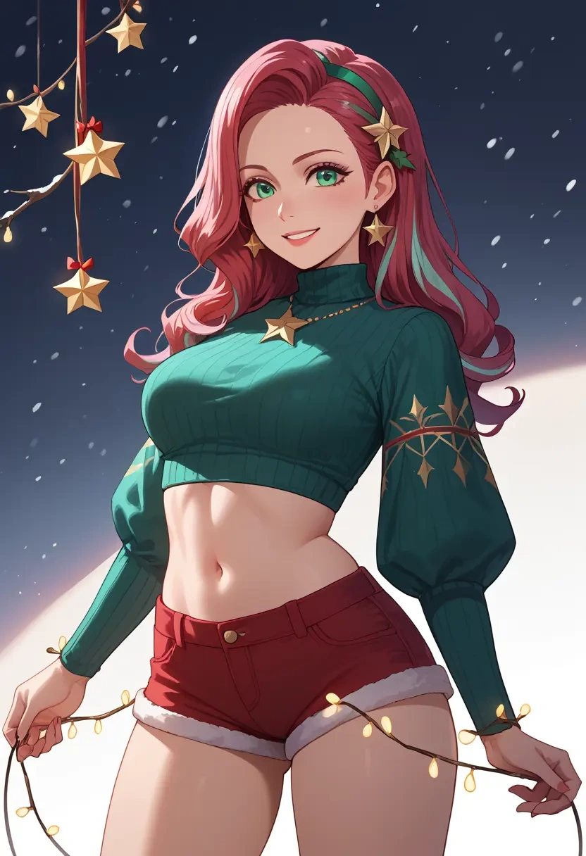 final_fantasy,rydia_(ff4),Christmas,red velvet shorts  - 