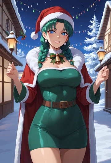 kara_no_kyoukai,ryougi_shiki,Christmas,dress  - AI generated anime art