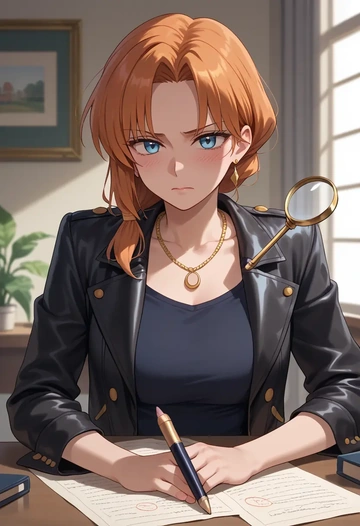 higurashi_no_naku_koro_ni,ryuuguu_rena,detective  - AI generated anime art